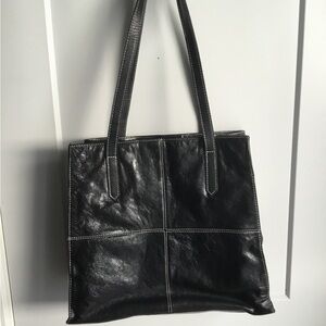 Moda Black Leather Tote Bag